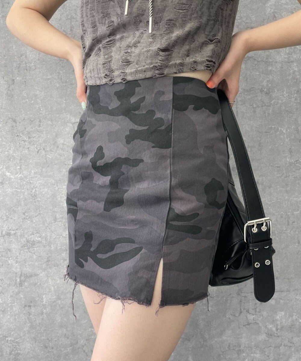 WEGO カモフラージュタイトミニスカート 