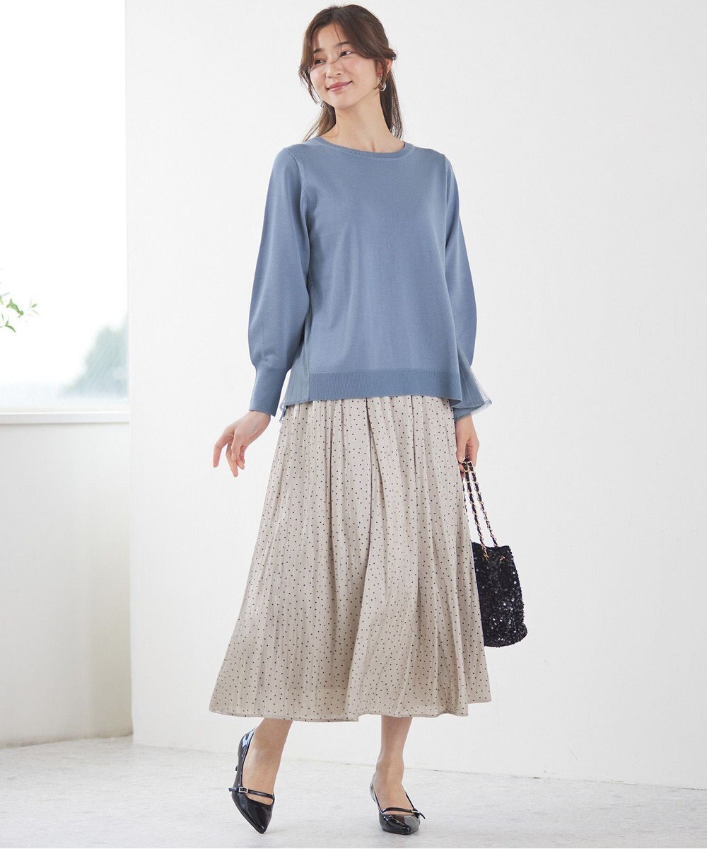 ANY SIS 【WEB・一部店舗限定】バックチュールコンビ ニット 