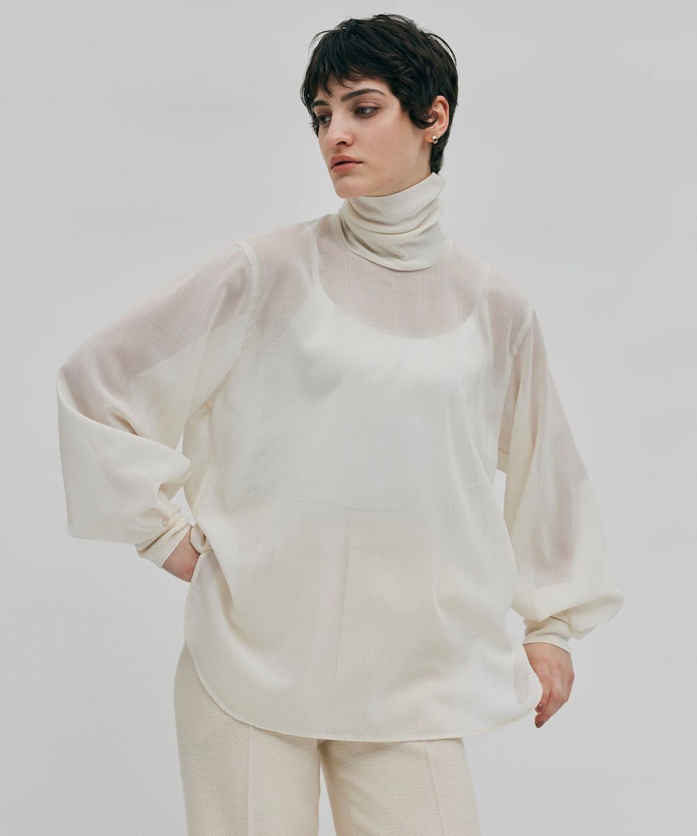 BEIGE， 【洗える】MOYE / ハイネックブラウス 