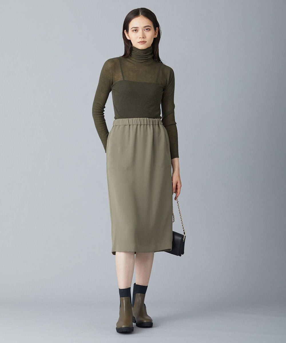 ICB 【WEB限定カラーあり・洗える】ライトダブルクロス スカート 