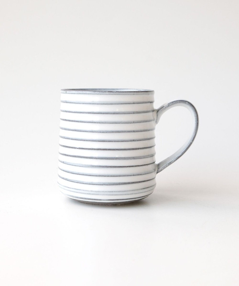 たち吉 【たち吉】粉引しのぎマグ（細ボーダー）〈１個〉波佐見焼 