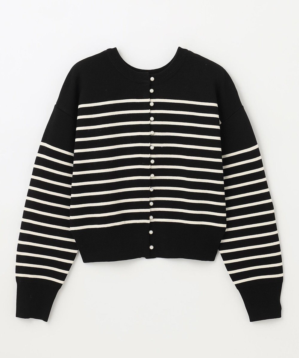 ANY L 【前後着用可能/洗濯機可】２WAYパールニットカーディガン 