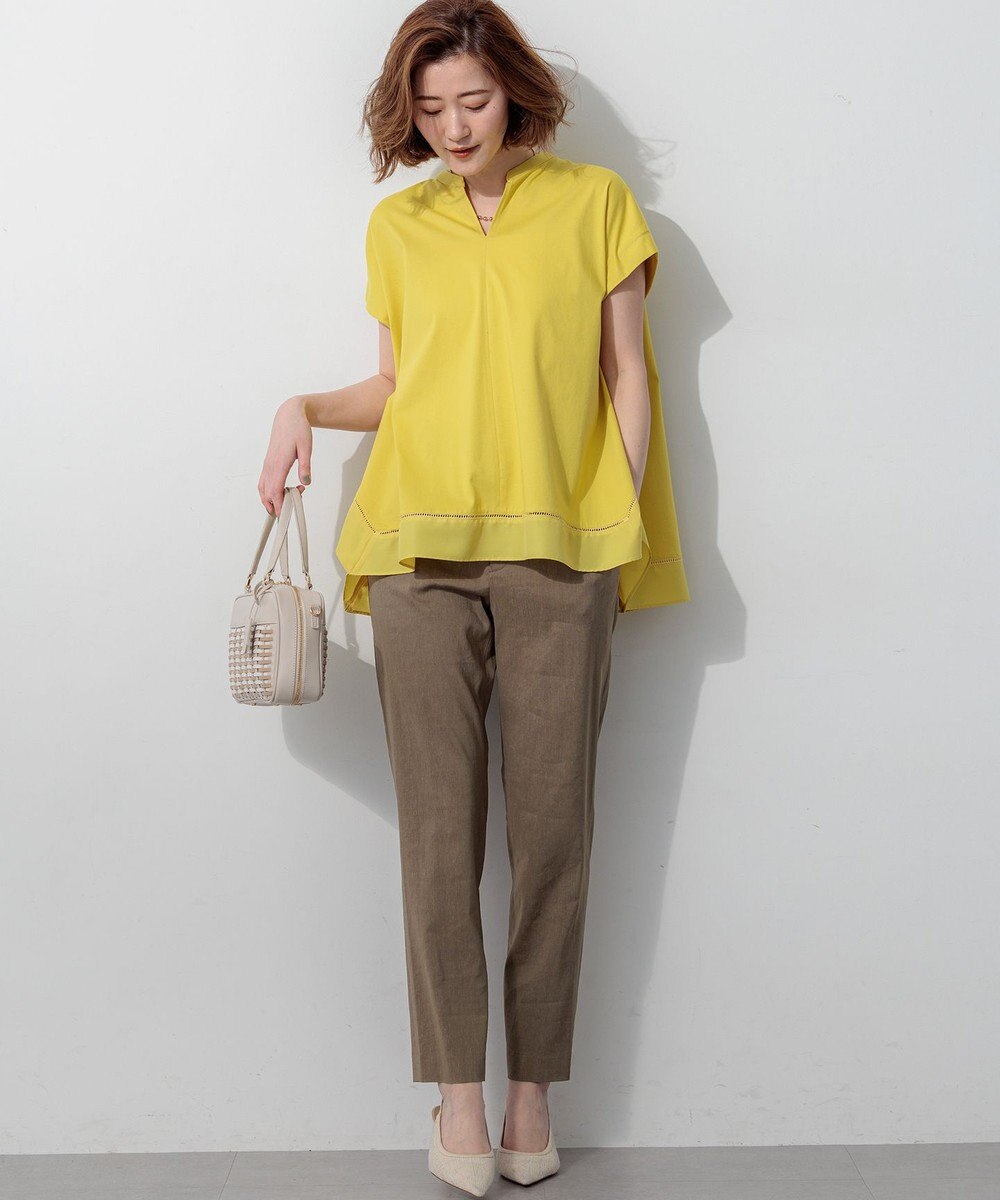 23区 【CanCam掲載】リネンレーヨンストレッチ テーパード パンツ 