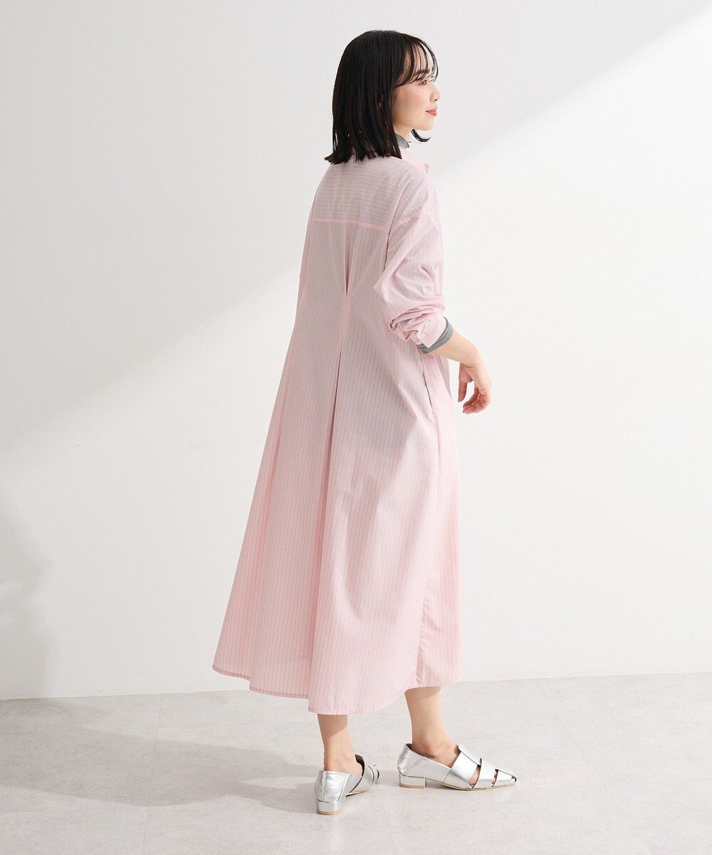 Green Parks イージーケア抜け衿ウエストタックシャツワンピース 