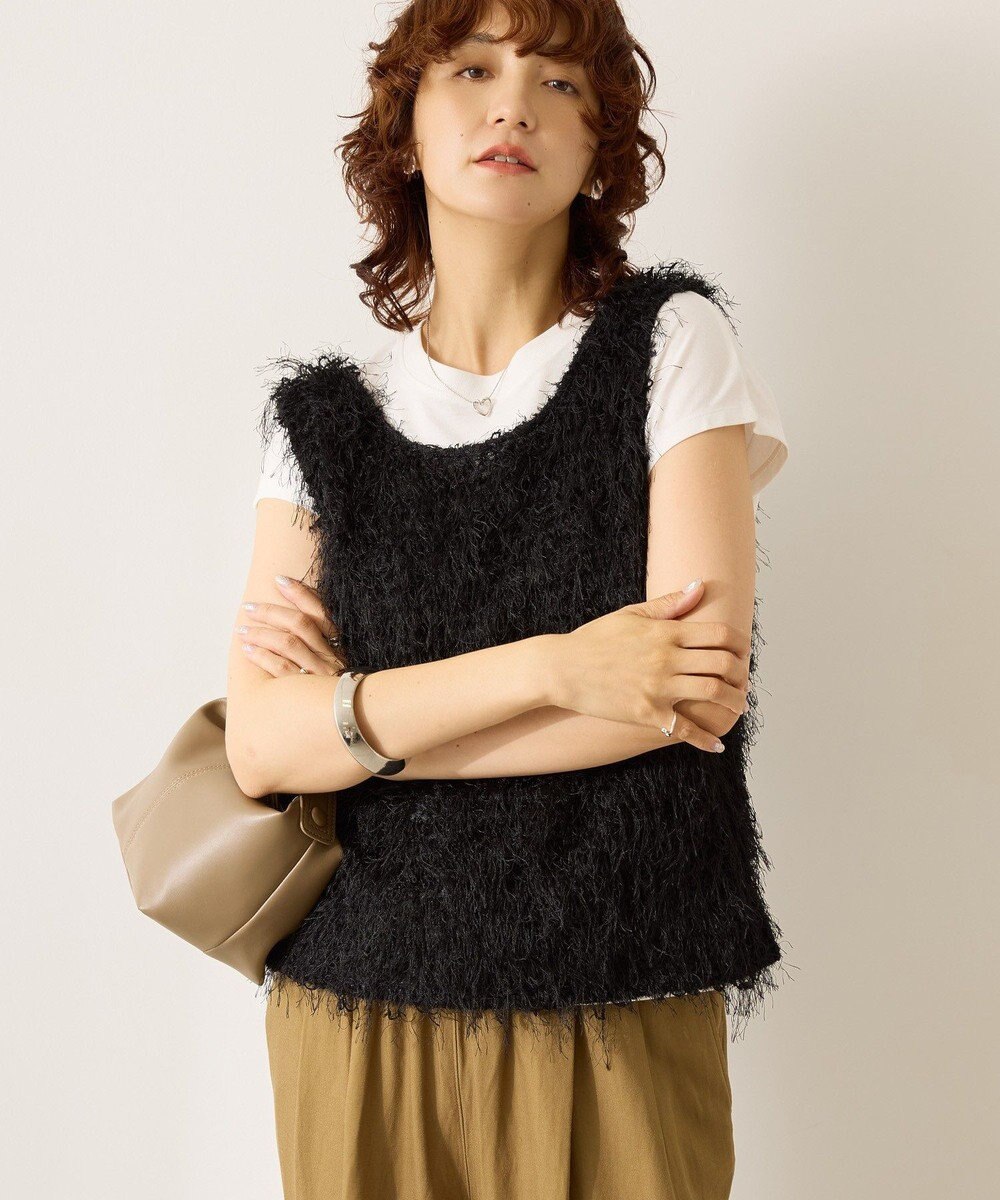 AMERICAN HOLIC 【前後2way】サイドスリットシャギーベスト 