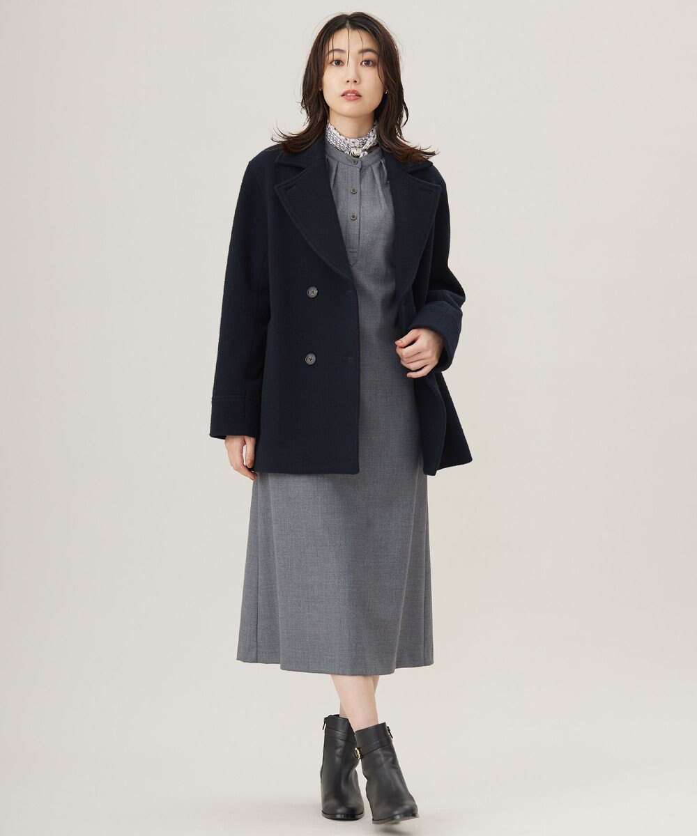 J.PRESS LADIES L Jackal 140sソフトメルトン Pコート 