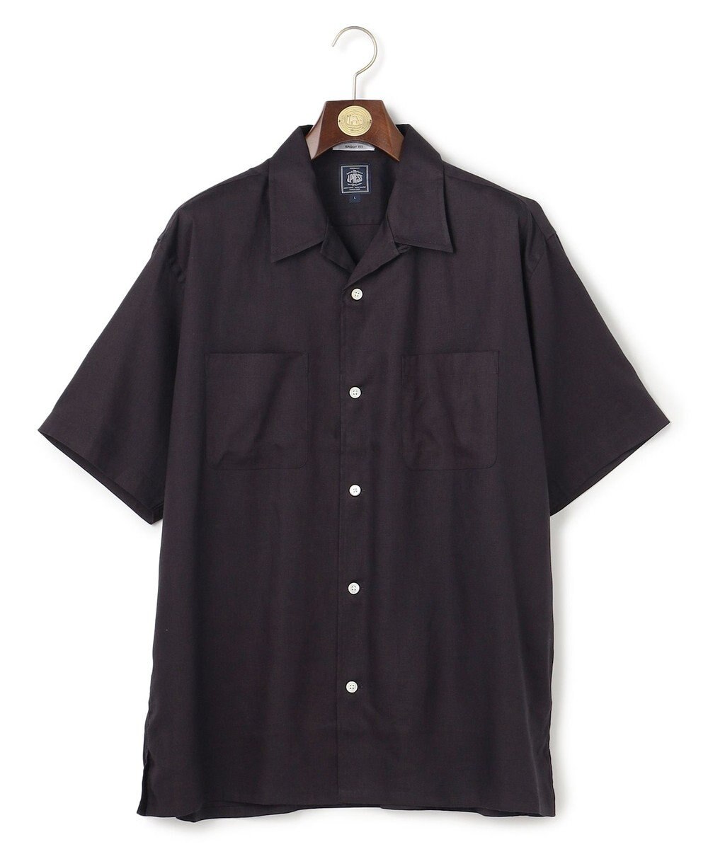 J.PRESS MEN 【J.PRESS ORIGINALS】Rayon Linen Oxford Open Half Sleeve Shirt / Baggy-Fit 