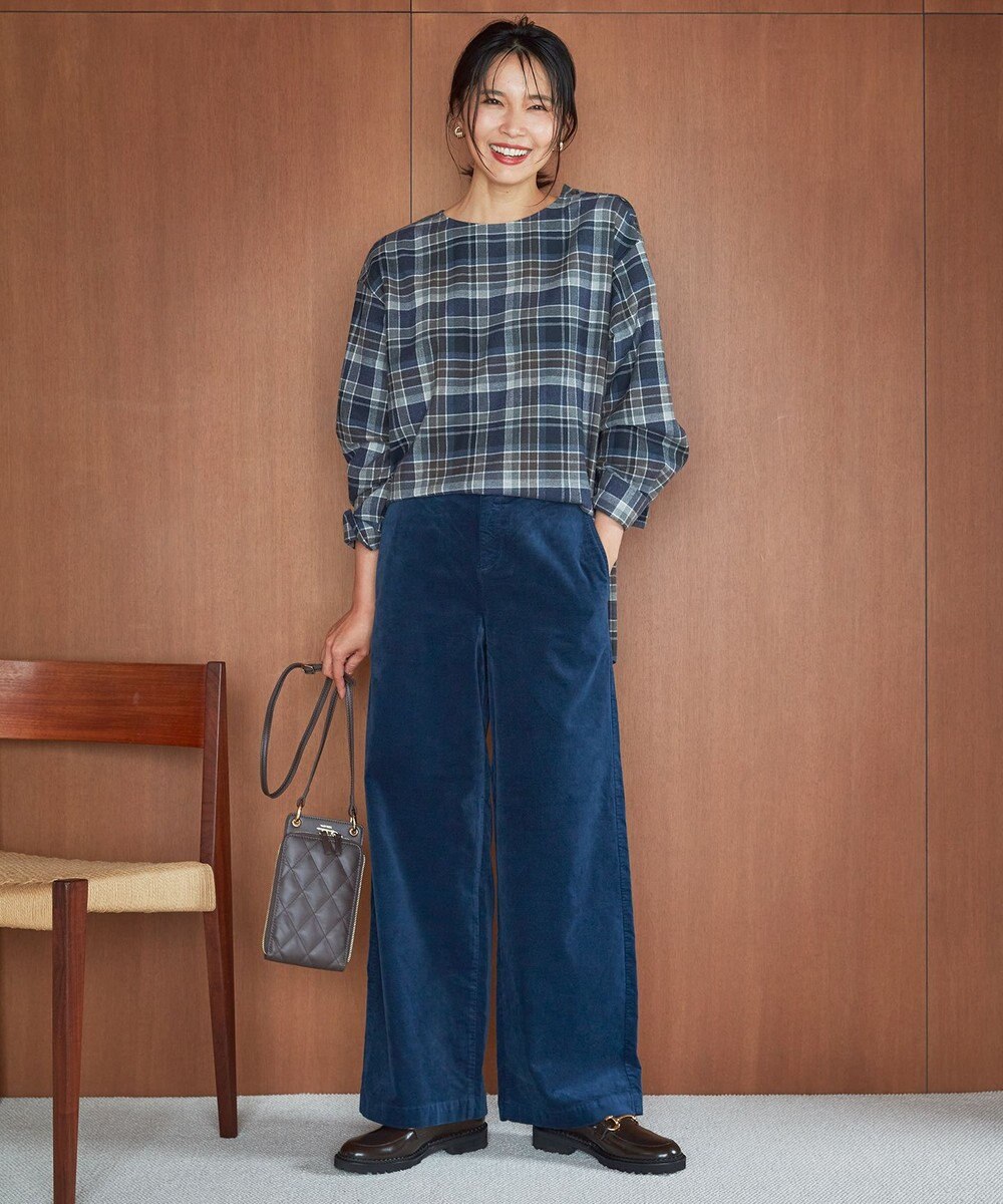 23区 【洗える】CANCLINI メルトン チェック ブラウス 