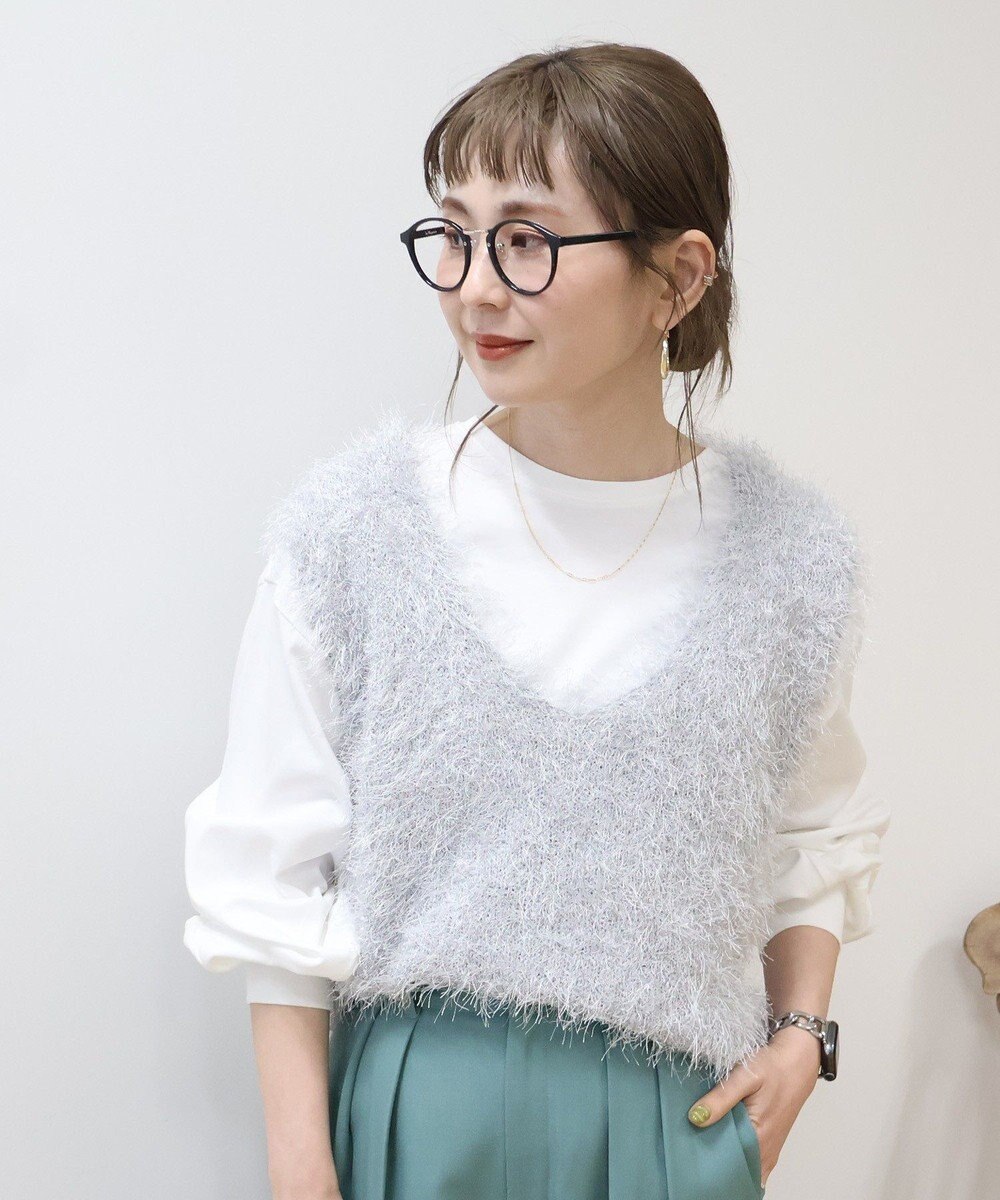 AMERICAN HOLIC 選べる丈２サイズ前後２ｗａｙシャギーベスト 