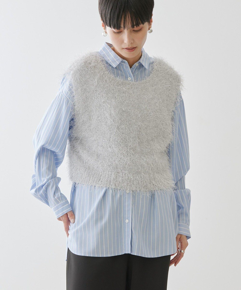 AMERICAN HOLIC 選べる丈２サイズ前後２ｗａｙシャギーベスト 