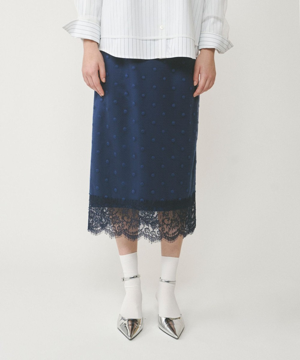 GRACE CONTINENTAL ドットチュールタイトスカート 