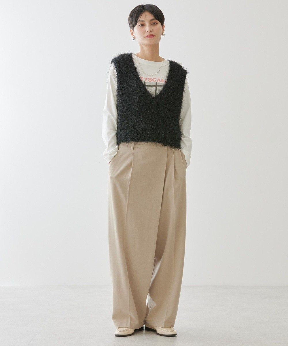 AMERICAN HOLIC 選べる丈２サイズ前後２ｗａｙシャギーベスト 