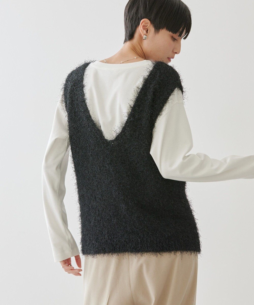 AMERICAN HOLIC 選べる丈２サイズ前後２ｗａｙシャギーベスト 