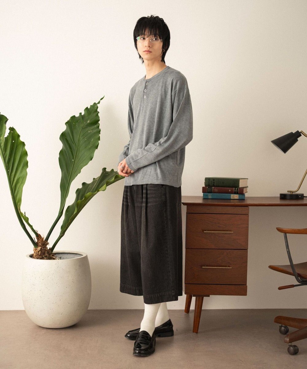 WEGO リングドットヘンリーネックプルオーバー 