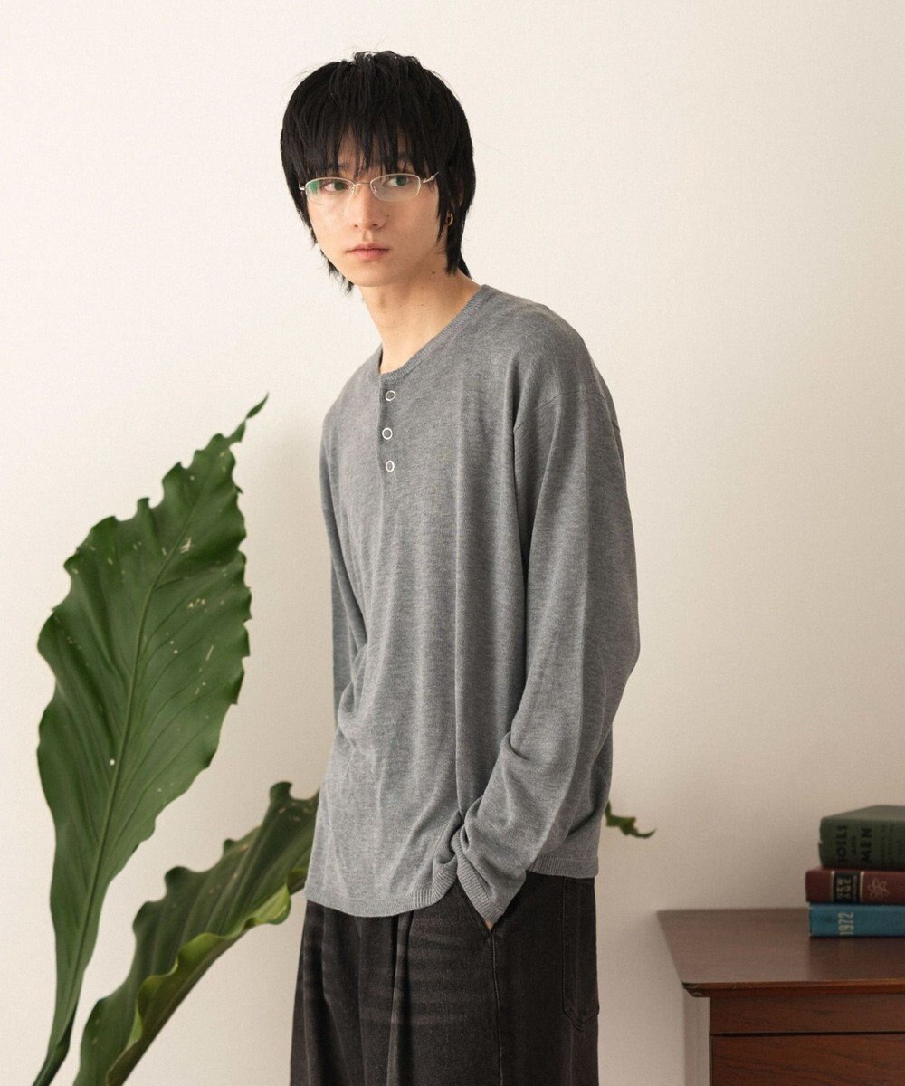 WEGO リングドットヘンリーネックプルオーバー 