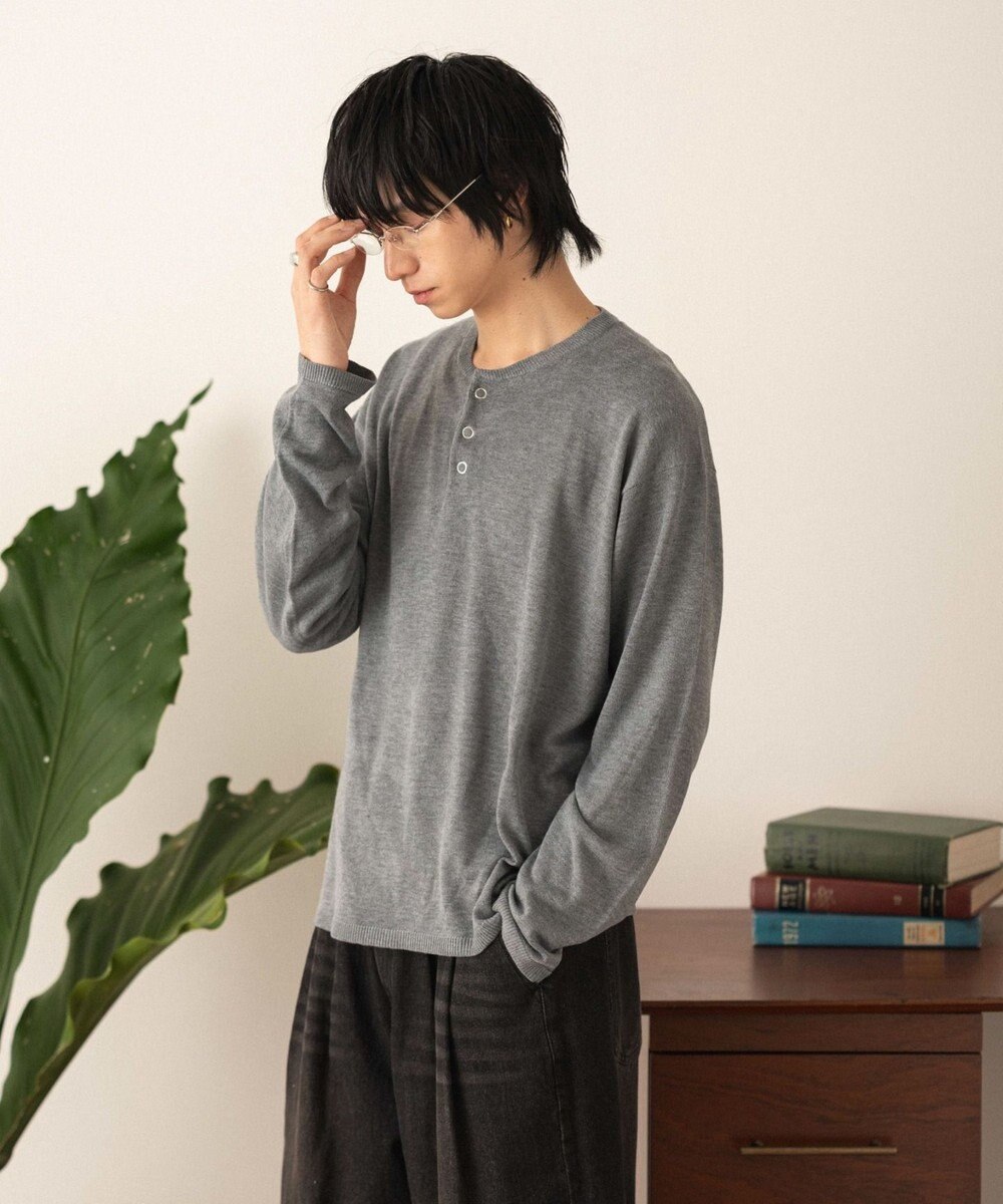 WEGO リングドットヘンリーネックプルオーバー 