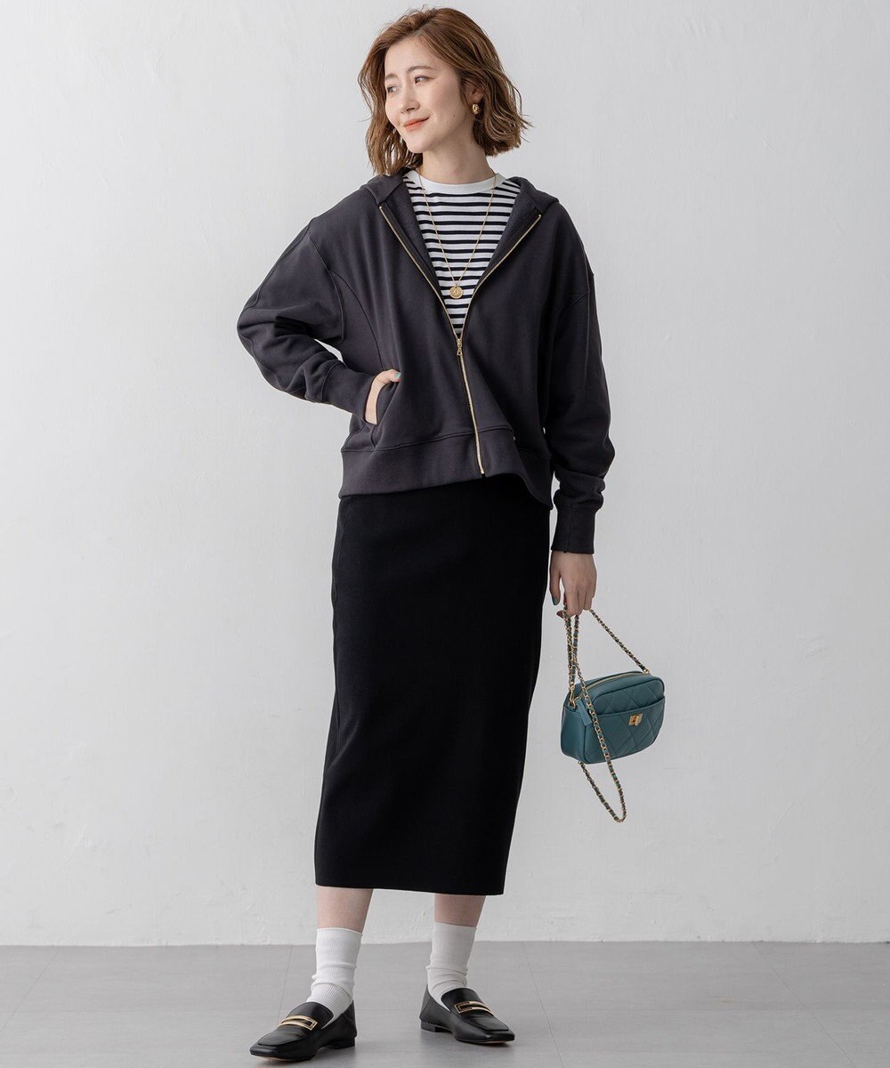 23区 【VERY3月号掲載/洗える】コットンテリー ジップアップ フーディー 