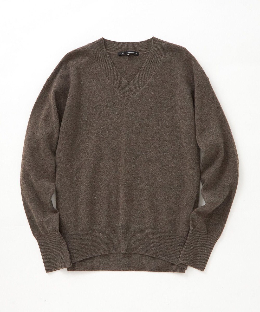 23区 L CARIAGGIウールカシミヤ Vネック ニット 