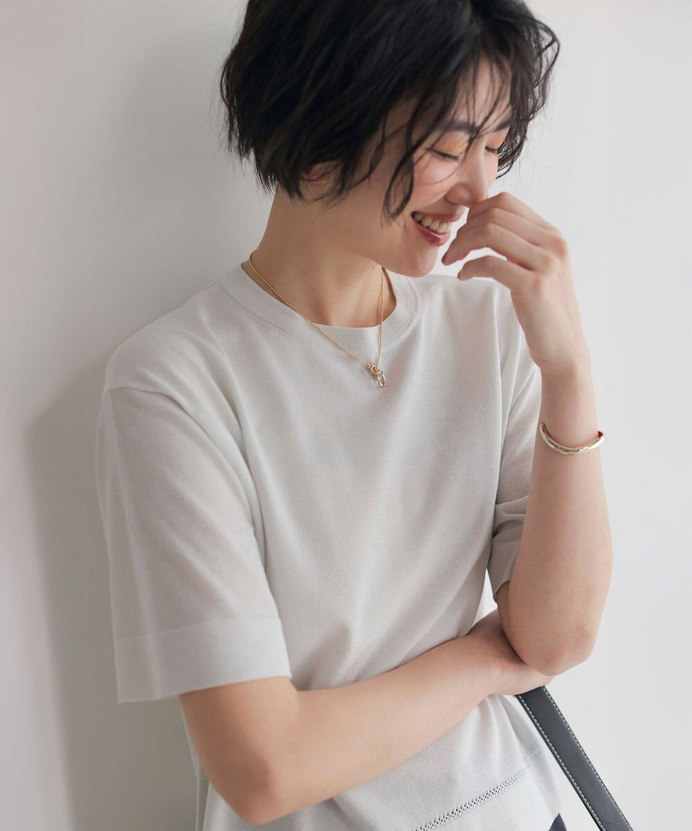 J.PRESS LADIES L 【洗える・抗菌防臭】LUREX ラメ ニットT 