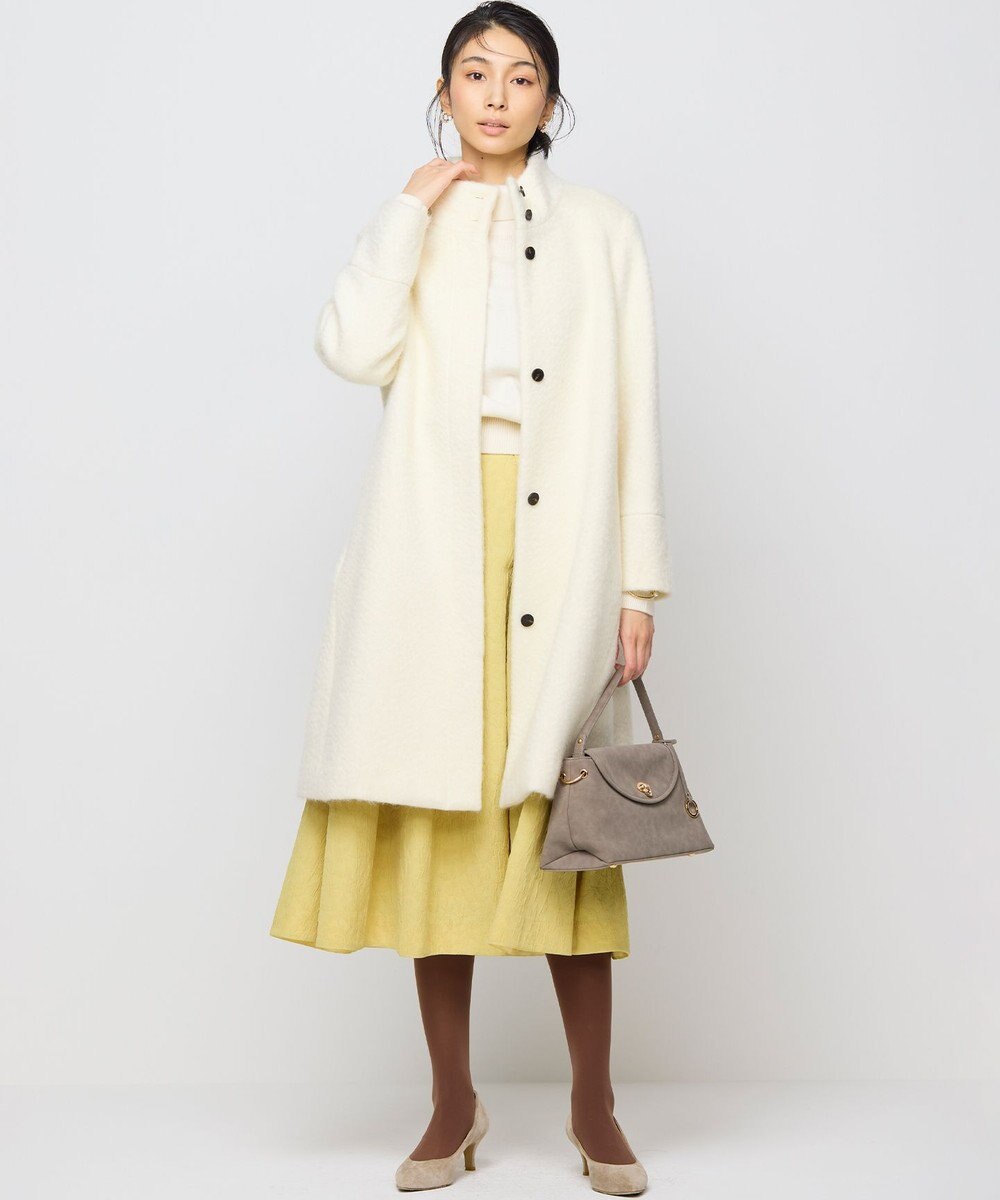 組曲 スタンドカラーシャギーコート 