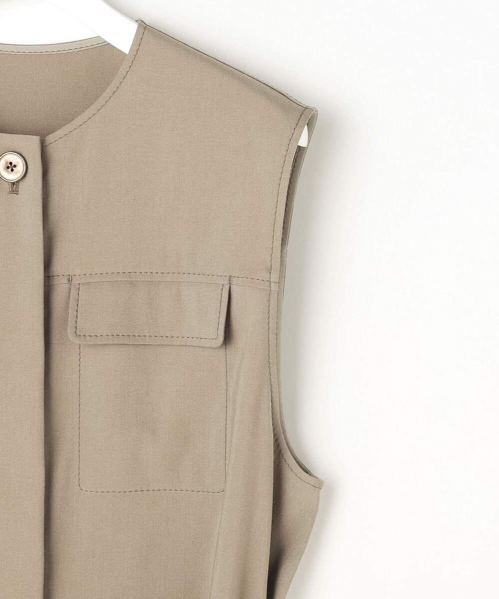 自由区 S 【セットアップ対応】リネンストレッチ ジレ 