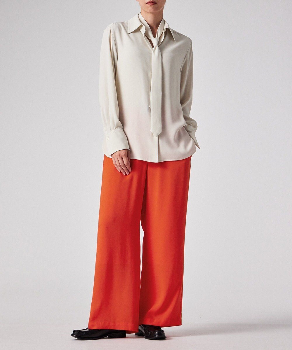 Paul Smith バックサテン ジョーゼット ワイドパンツ 