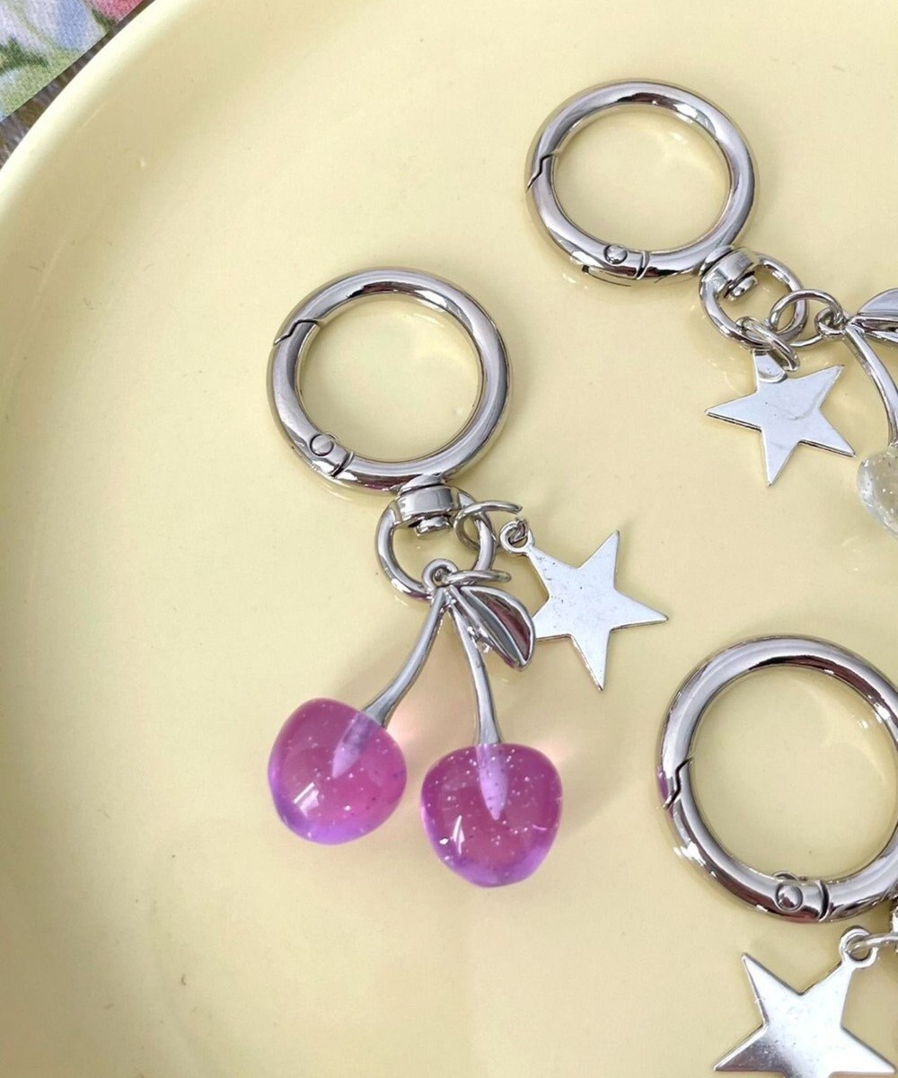 WEGO カラークリアチェリーキーホルダー 