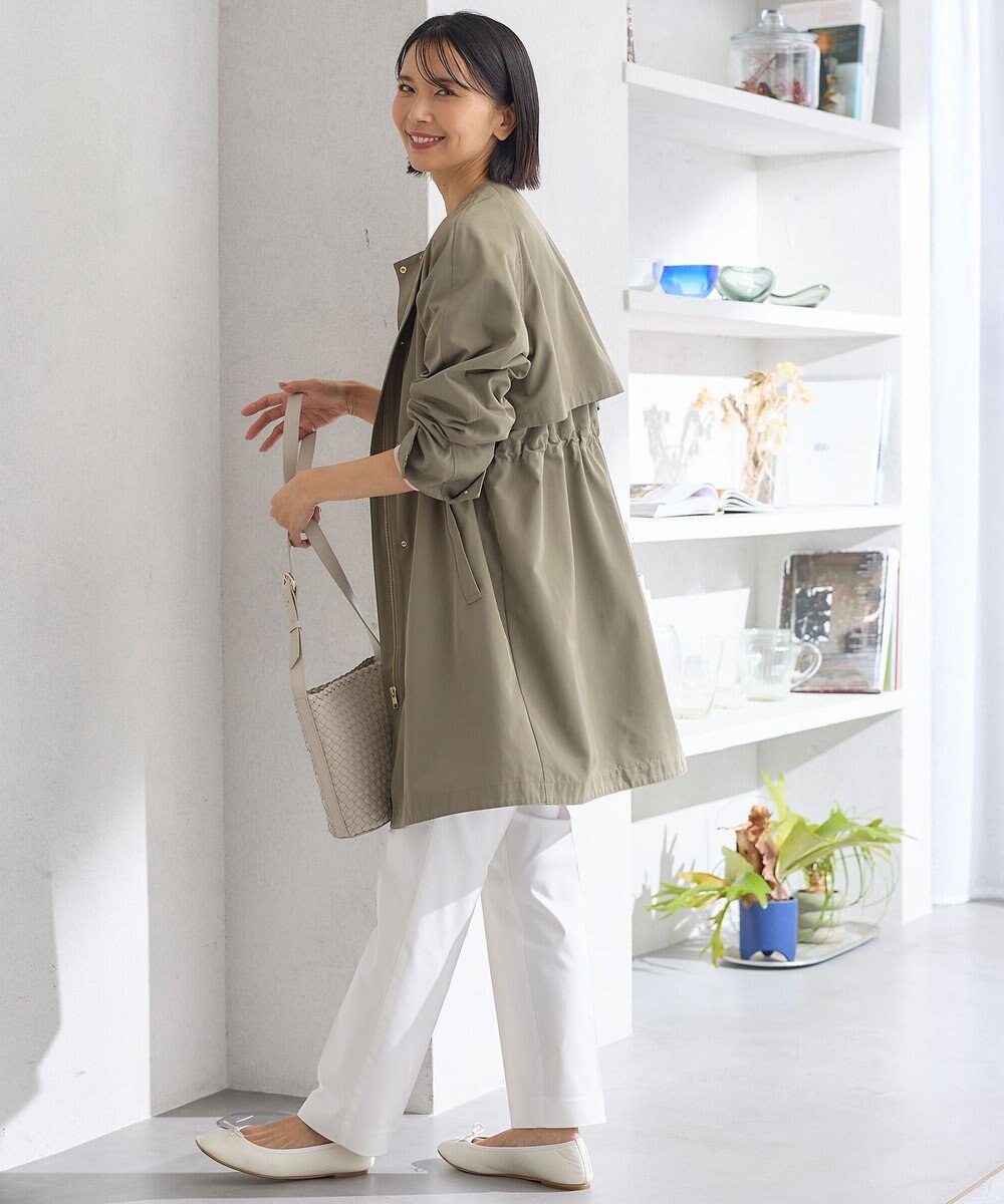 23区 【撥水加工】ライトツイル ノーカラーコート 