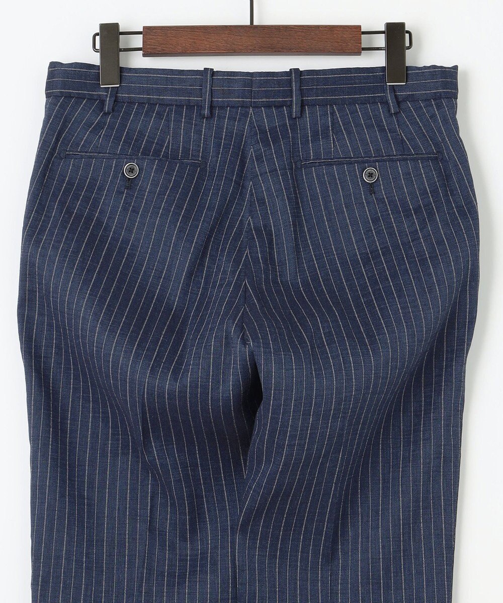 JOSEPH ABBOUD 【清涼/軽量/ストレッチ】ミックスリネンストライプ イージーパンツ 