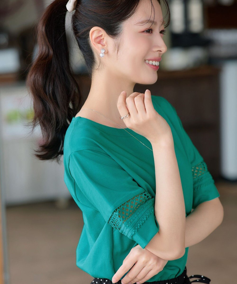 Tiaclasse 「サマケア」レーススリーブトップス 