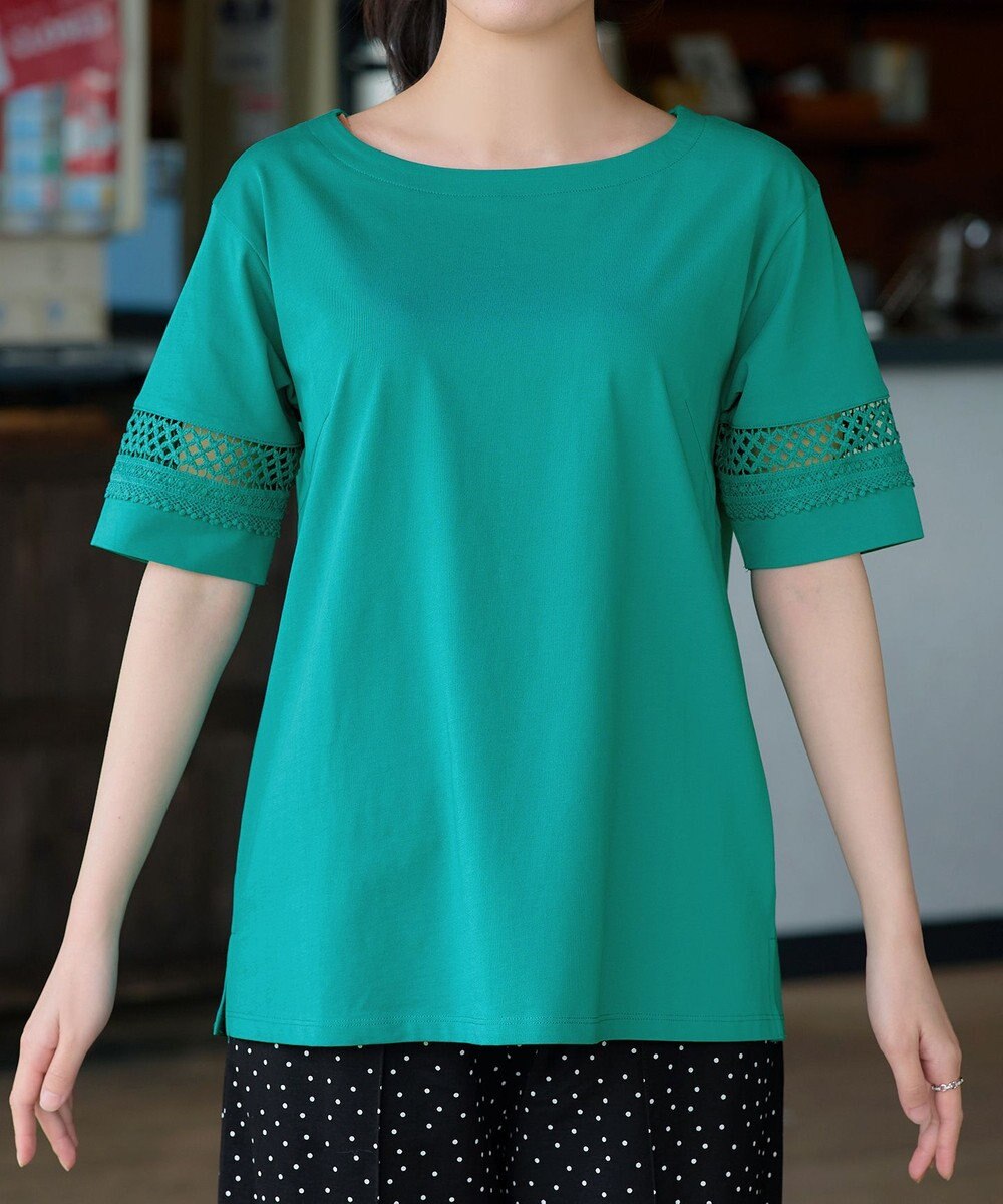 Tiaclasse 「サマケア」レーススリーブトップス 