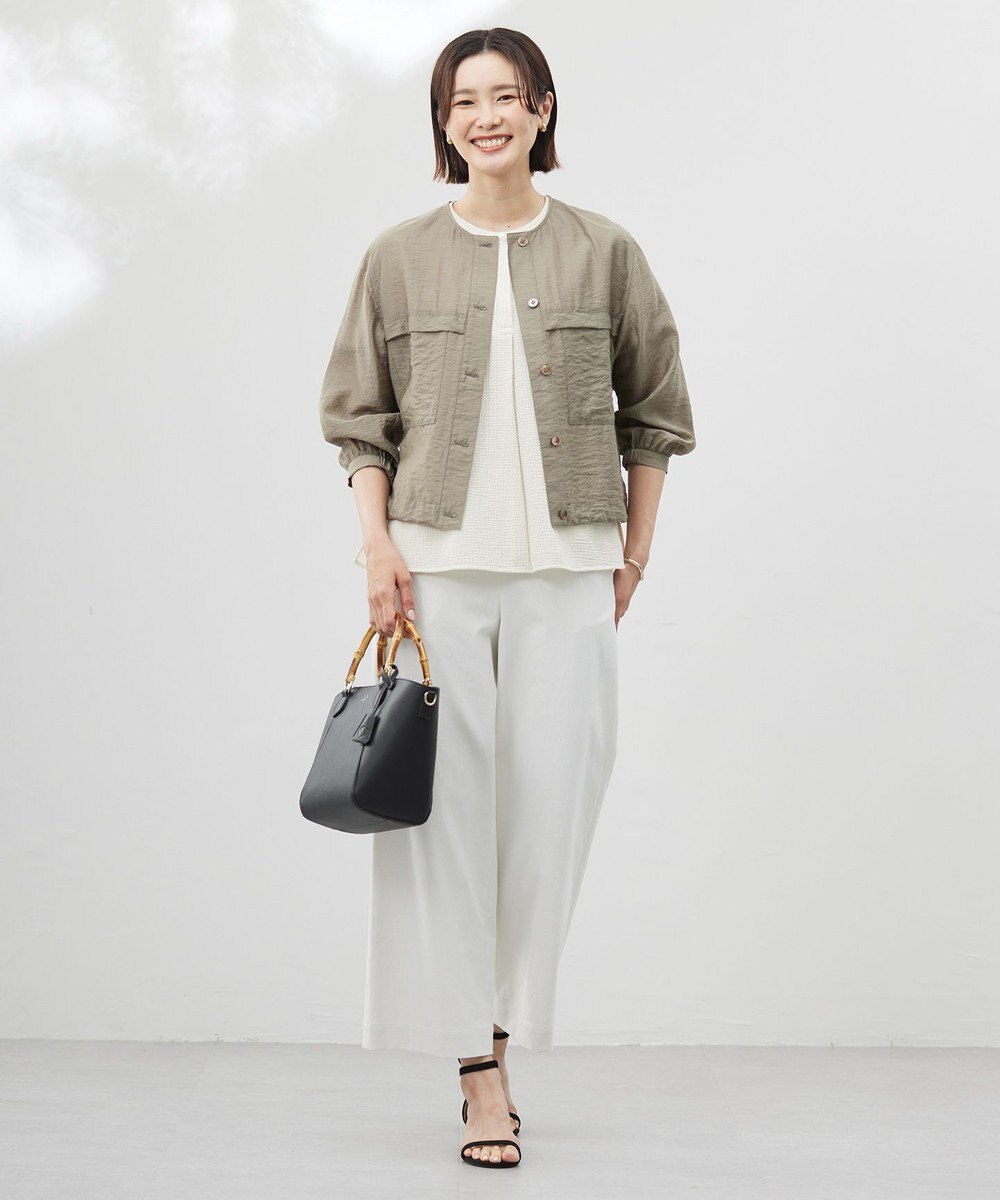 J.PRESS LADIES L 【洗える・抗菌防臭・吸水速乾】サッカージャージー フレンチスリーブ カットソー 