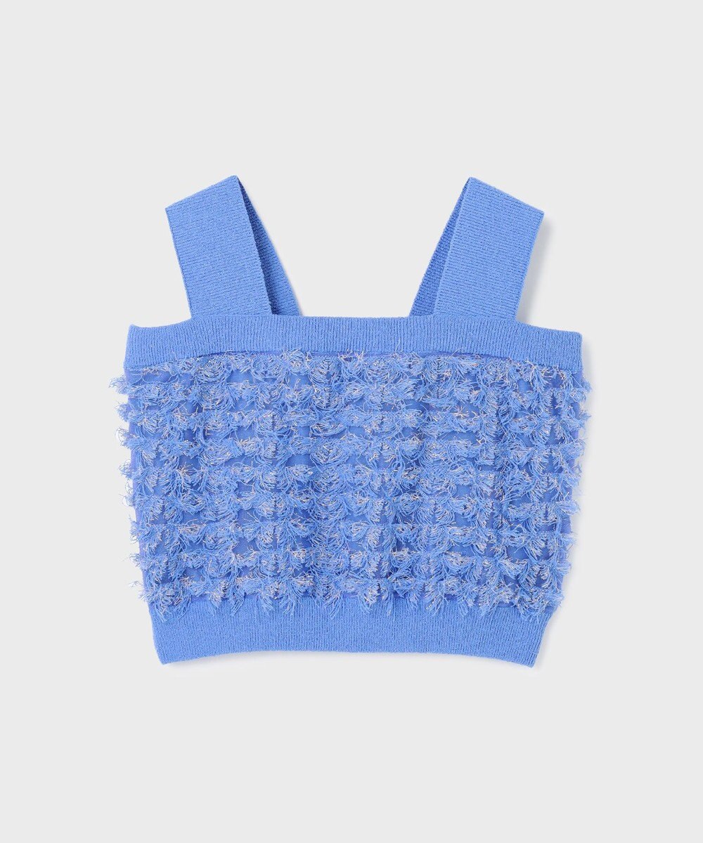 GRACE CONTINENTAL フリンジニットベアトップ 