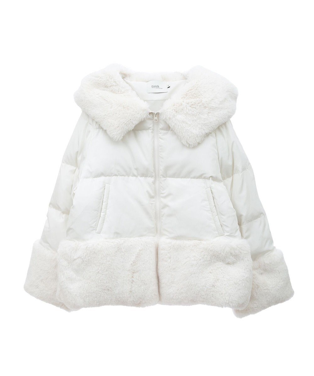 earth music&ecology フードファー中綿ショートコート 