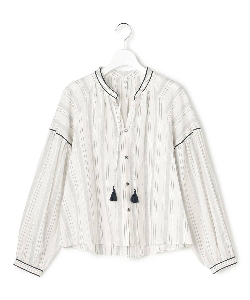 23区 L 【SLOW/一部店舗限定】ストライプエンブロイダリー ブラウス 