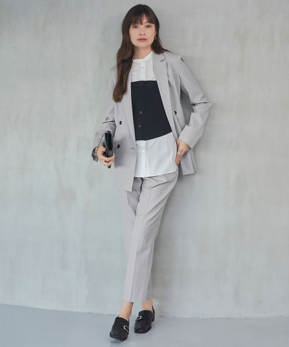 ICB 【接触冷感・UVケア・撥水・洗える】 LooseWeave ダブルブレストジャケット 