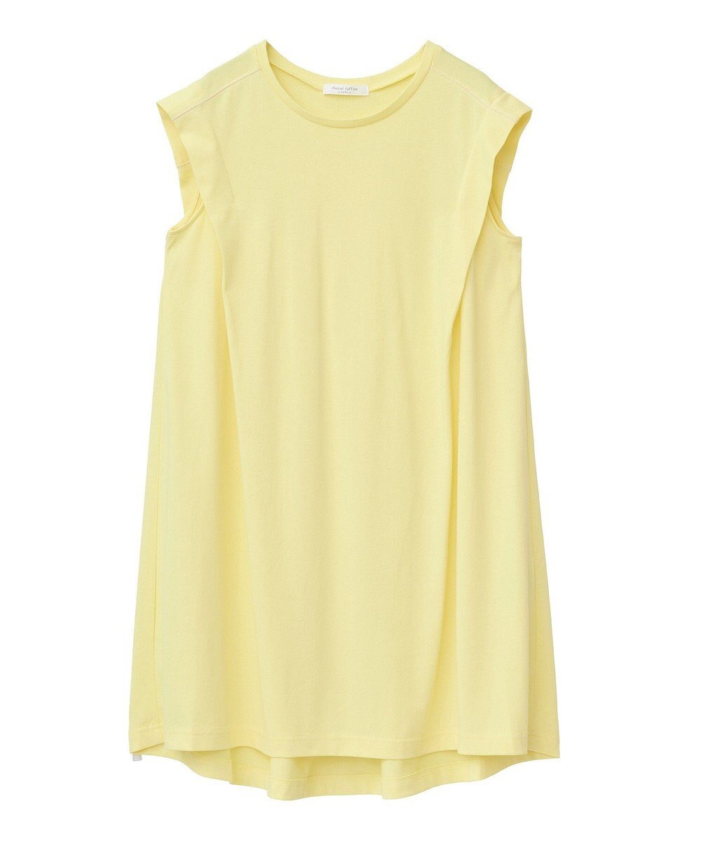 Green Parks 配色ステッチノースリーブチュニック 