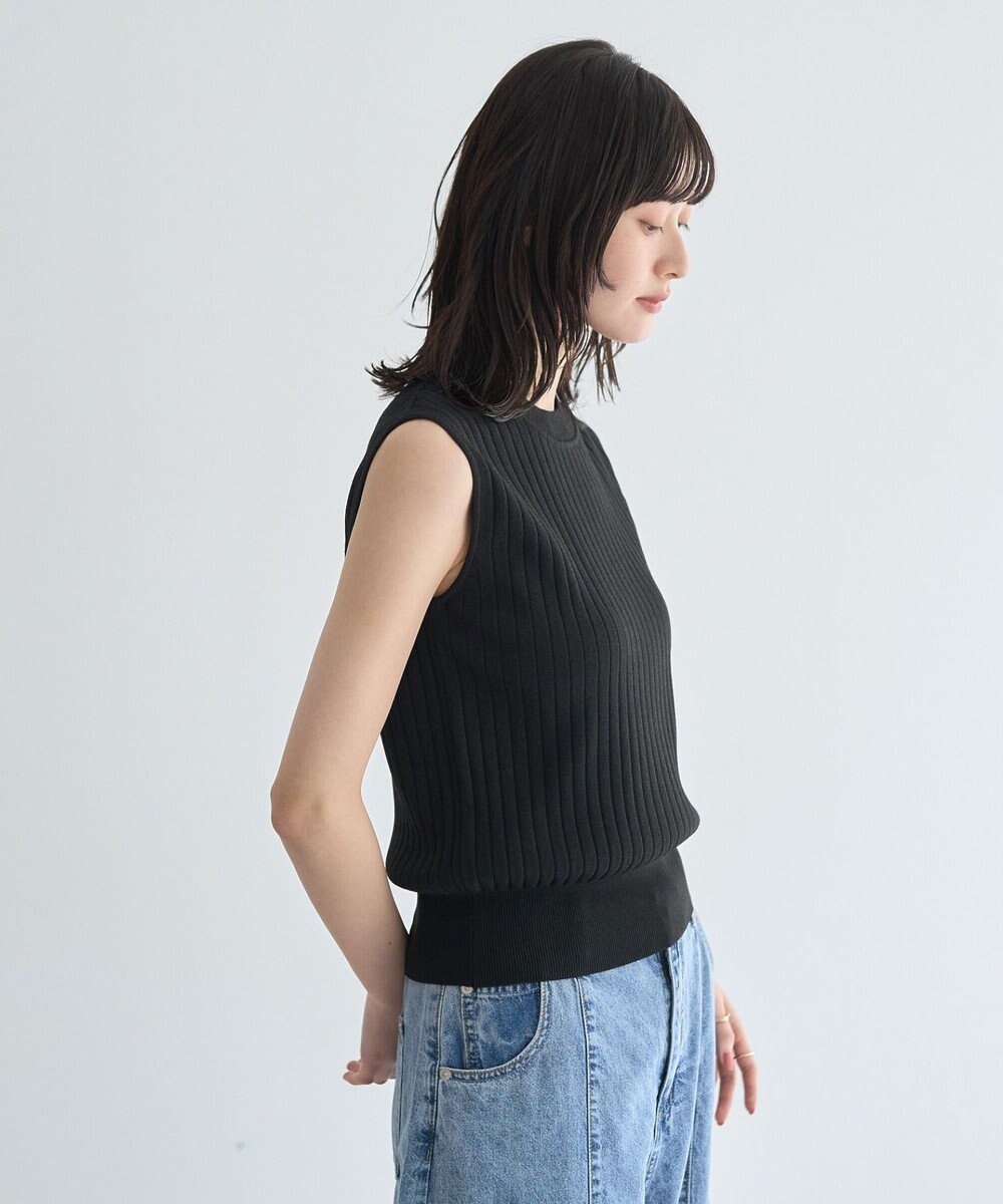 YECCA VECCA 【マシンウォッシャブル】ノースリーブリブニット 