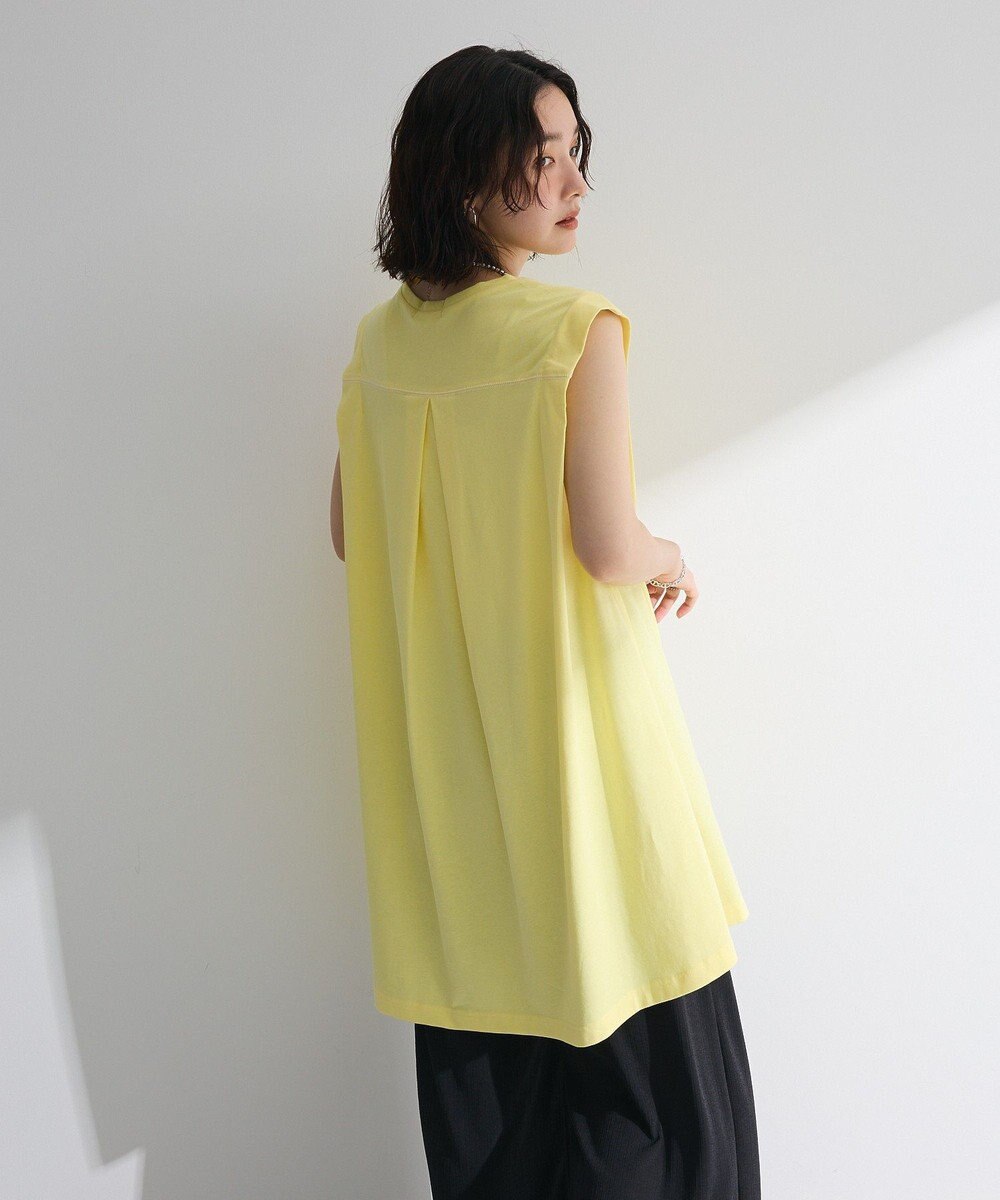 Green Parks 配色ステッチノースリーブチュニック 