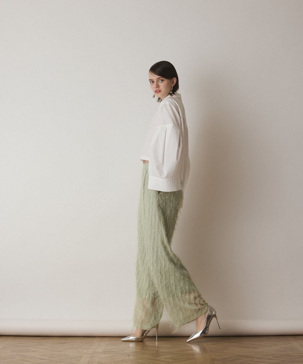 GRACE CONTINENTAL フリンジワンタックパンツ 