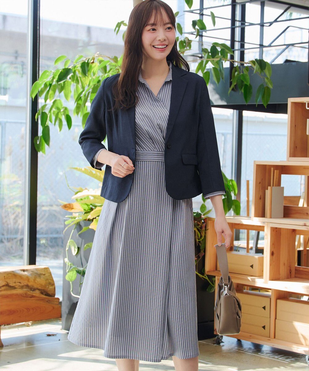 Tiaclasse カシュクールシャツワンピース 