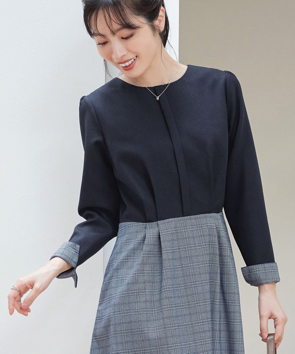 Tiaclasse 【洗える】チェックドッキングワンピース 