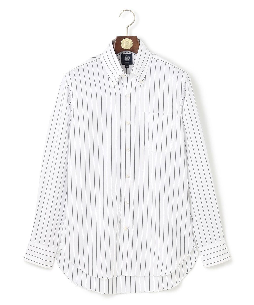 J.PRESS MEN 【PREMIUM PLEATS / 形態安定】スーピマコットンホールドストライプ シャツ/B.D. 