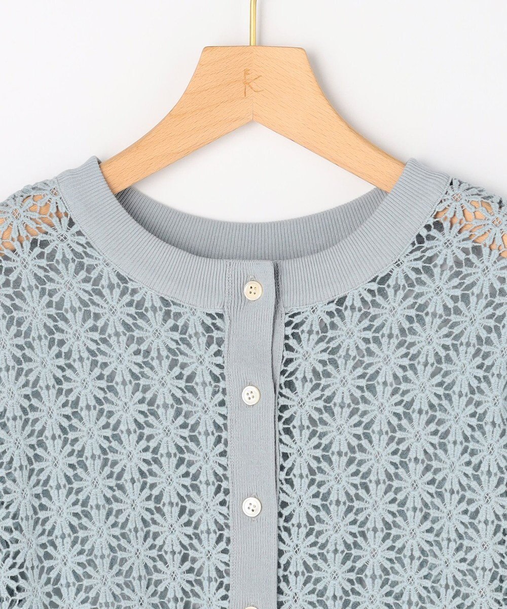 組曲 【先行予約・前後着用可】コットンフラワーレーシー カーディガン 