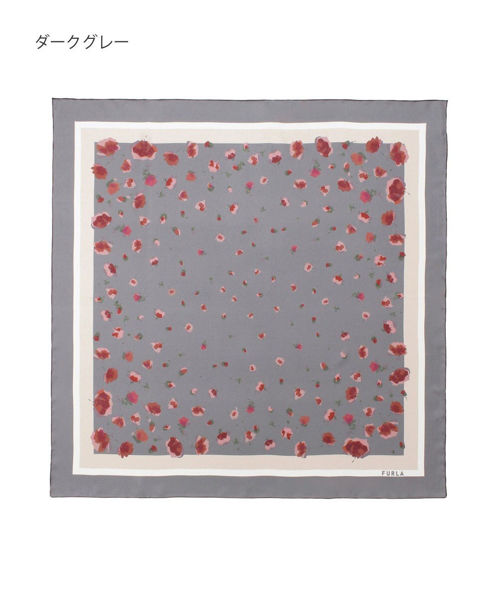 MOONBAT FURLA(フルラ)シルクツイル 水彩フラワー スカーフ 88cm×88cm 
