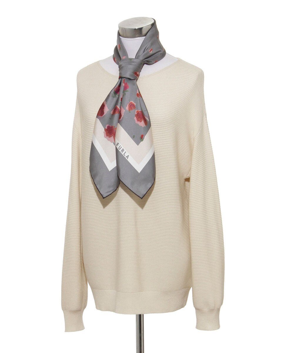 MOONBAT FURLA(フルラ)シルクツイル 水彩フラワー スカーフ 88cm×88cm 