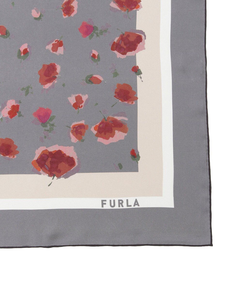 MOONBAT FURLA(フルラ)シルクツイル 水彩フラワー スカーフ 88cm×88cm 