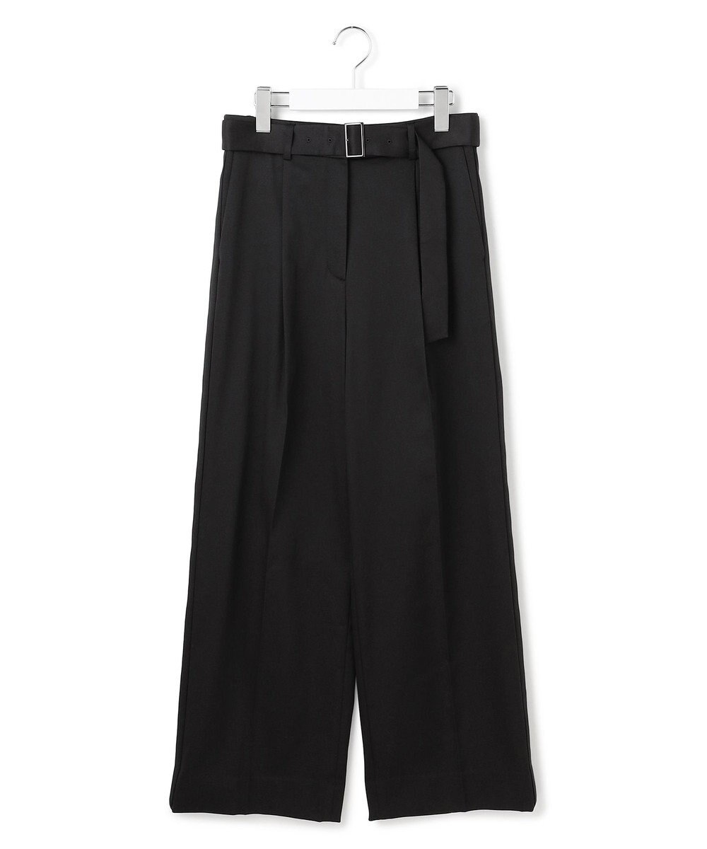 ICB L 【裏起毛】 ウォームサテン ワイドストレートパンツ 