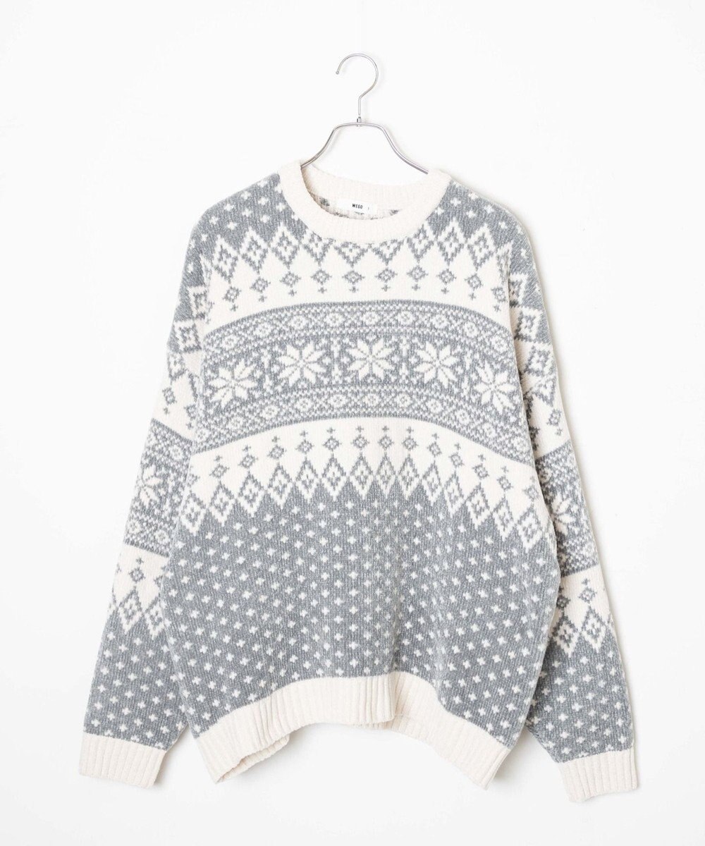 WEGO ベロアモール総柄プルオーバー 
