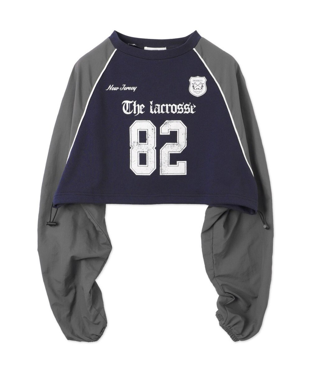 WEGO ナイロンスリーブナンバリングスウェット 